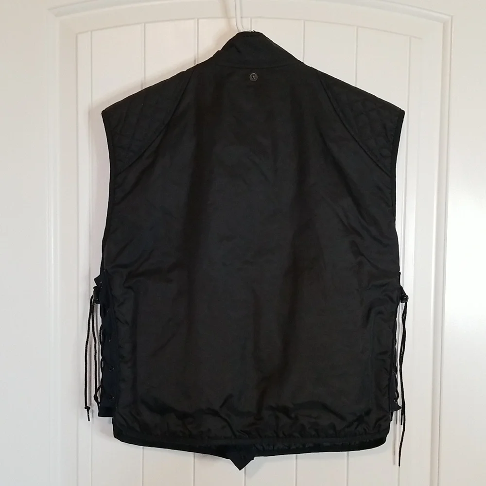 Vanson Black Triple Closure adjustable Quilted Vest Size 42 - Picture 7 of 13